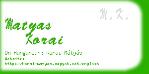 matyas korai business card