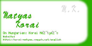 matyas korai business card